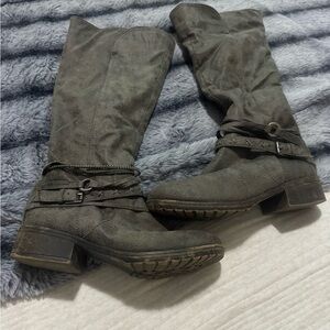 Stylish Gray Knee-High Boots